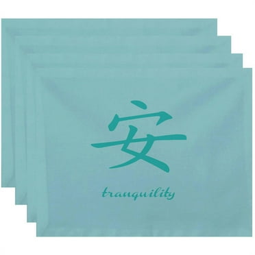 Simply Daisy 18" x 14" Tranquility Word Print Placemats, Set of 4