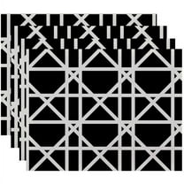 Simply Daisy 18" x 14" Trellis Geometric Print Placemats, Set of 4
