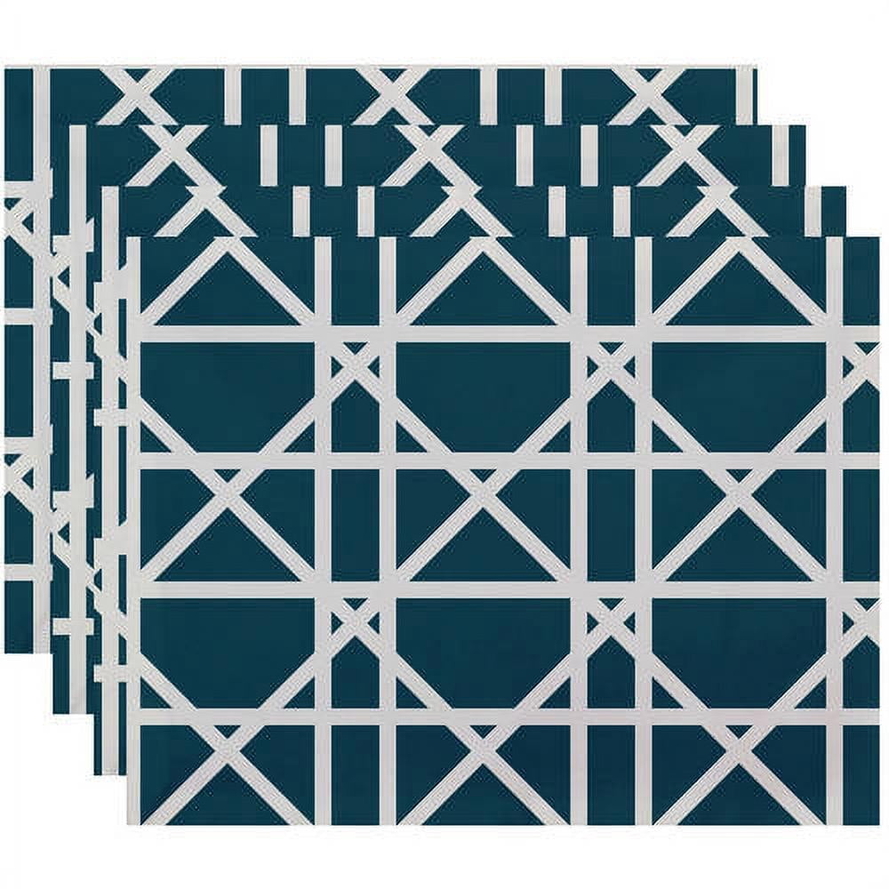 Simply Daisy 18" x 14" Trellis Geometric Print Placemats, Set of 4