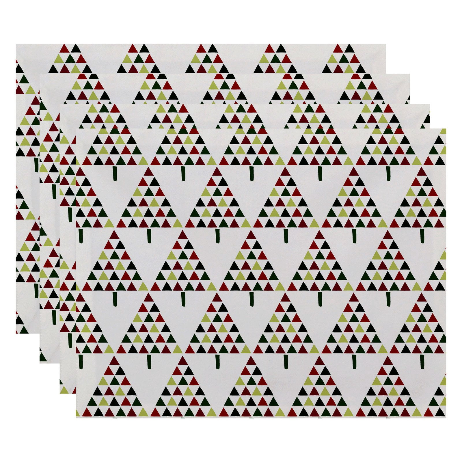 Simply Daisy 18" x 14" Triangle Trees 2 Geometric Print Placemats, Set of 4