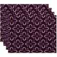 thumbnail image 1 of Simply Daisy 18" x 14" Trumpet Flower Geometric Print Placemats, Set of 4, 1 of 1