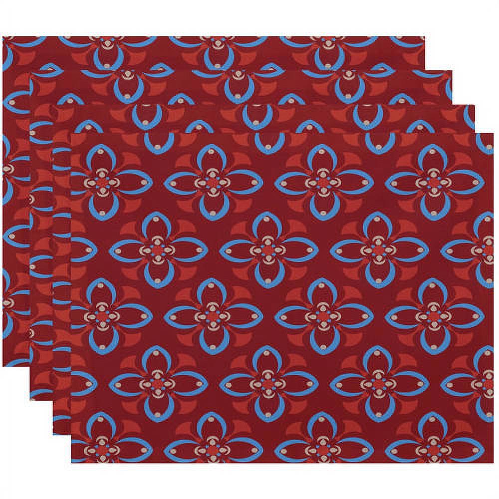 Simply Daisy 18" x 14" Trumpet Flower Geometric Print Placemats, Set of 4