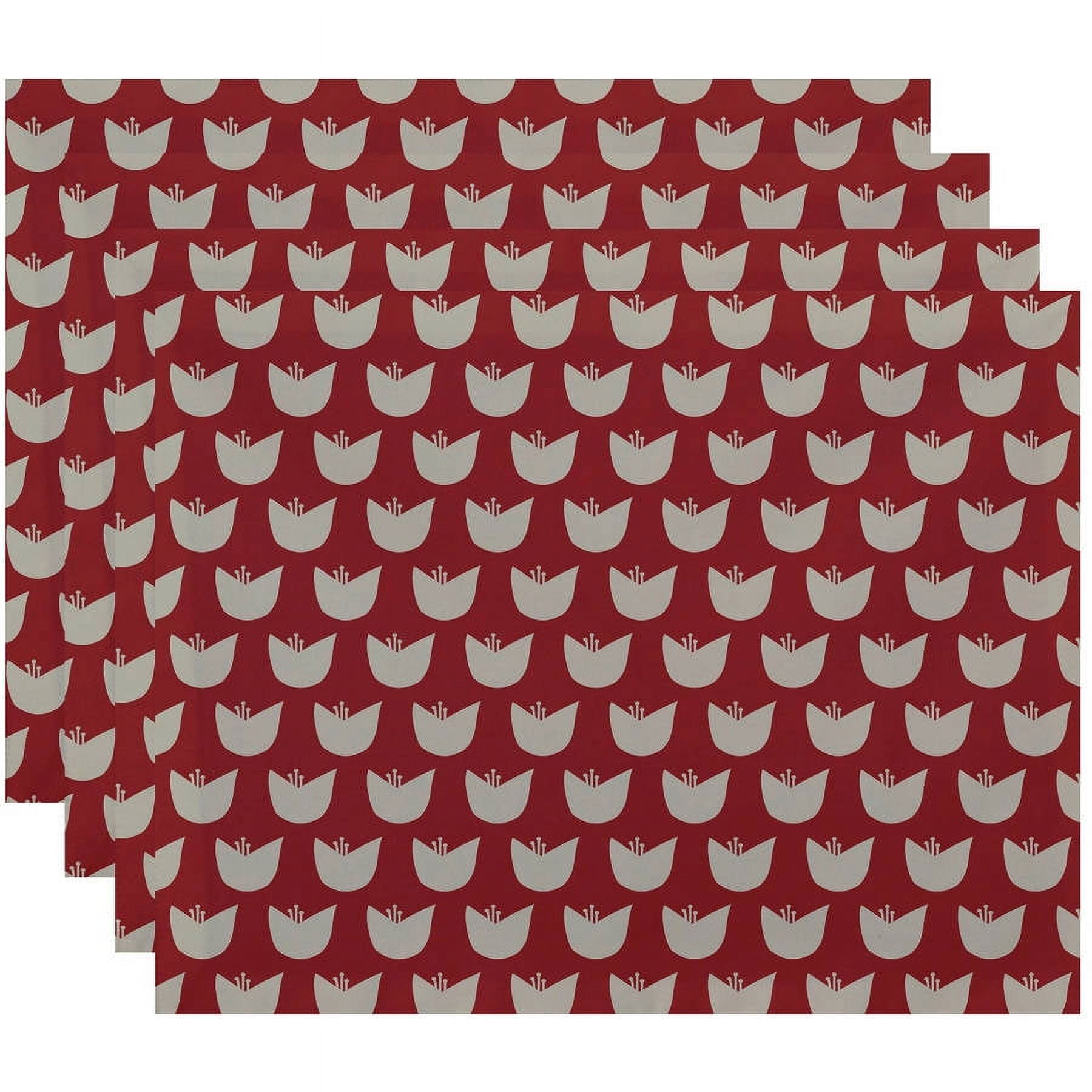 Simply Daisy 18" x 14" Tulips Floral Print Placemats, Set of 4