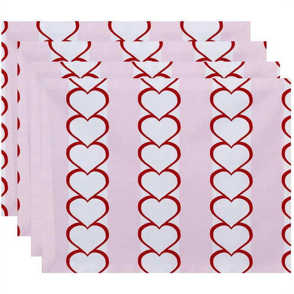 Simply Daisy 18" x 14" Valentine Print Placemats, Set of 4