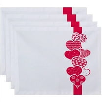 Simply Daisy 18" x 14" Valentine Print Placemats, Set of 4