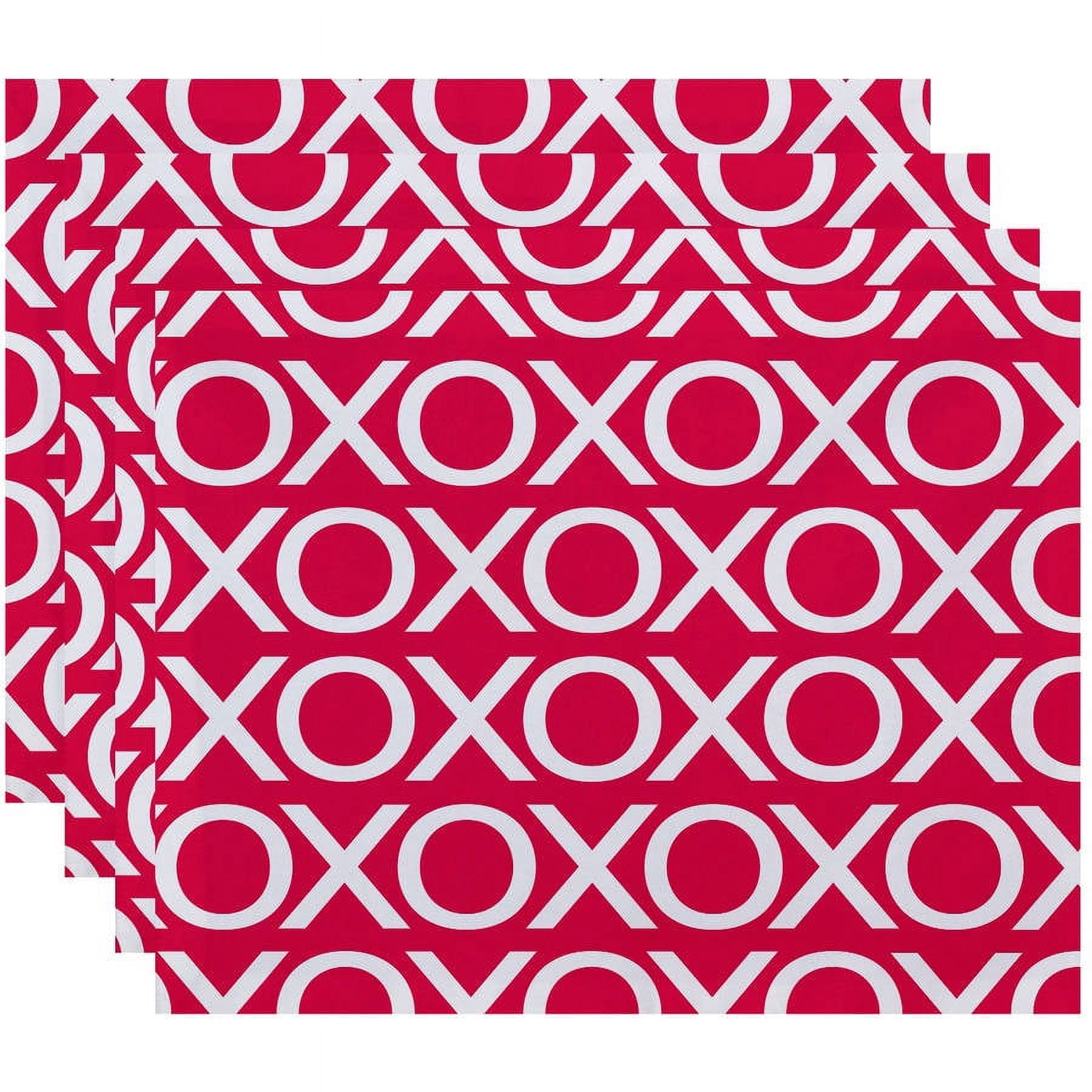 Simply Daisy 18" x 14" Valentine Print Placemats, Set of 4