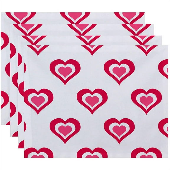 Simply Daisy 18" x 14" Valentine Print Placemats, Set of 4
