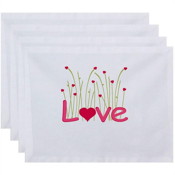 Simply Daisy 18" x 14" Valentine Print Placemats, Set of 4