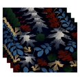 thumbnail image 1 of Simply Daisy 18" x 14" Watercolor Leaves Floral Print Placemats, Set of 4, 1 of 2