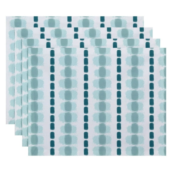 Simply Daisy 18" x 14" Watercolor Stripe Stripe Print Placemat, Set of 4