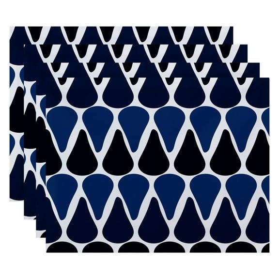 Simply Daisy 18" x 14" Watermelon Seeds Geometric Print Placemat, Set of 4