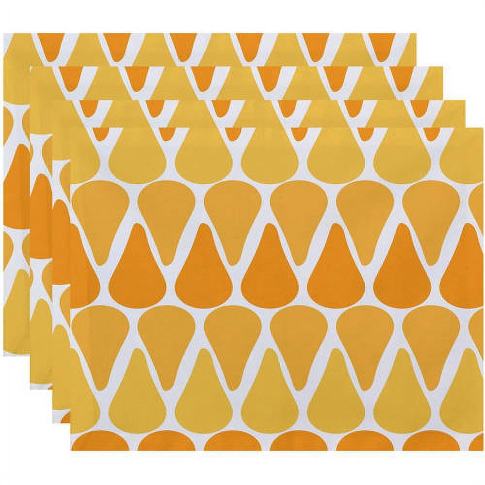 Simply Daisy 18" x 14" Watermelon Seeds Geometric Print Placemat, Set of 4