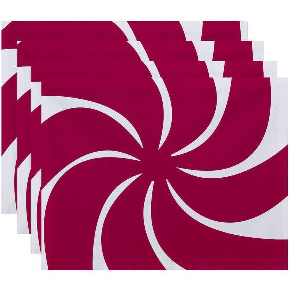 Simply Daisy 18" x 14" Whirl of the Season Holiday Geometric Print Placemat