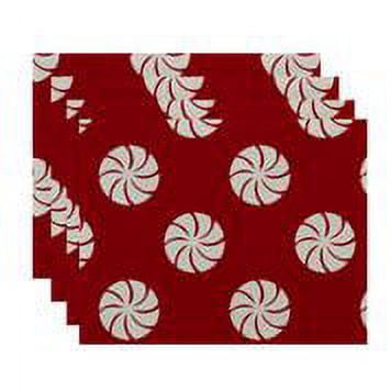 Simply Daisy 18" x 14" Whirl of the Season Holiday Geometric Print Placemats, Set of 4