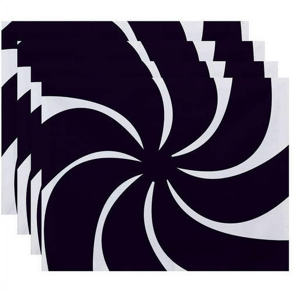 Simply Daisy 18" x 14" Whirl of the Season Holiday Geometric Print Placemats, Set of 4