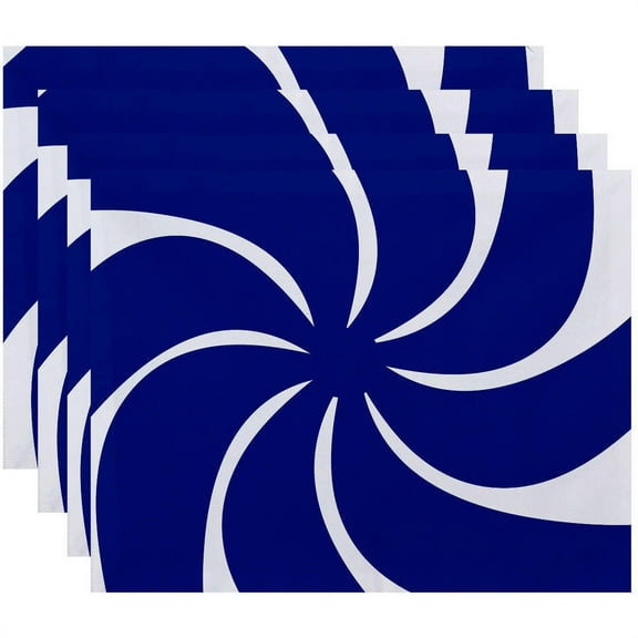 Simply Daisy 18" x 14" Whirl of the Season Holiday Geometric Print Placemats, Set of 4