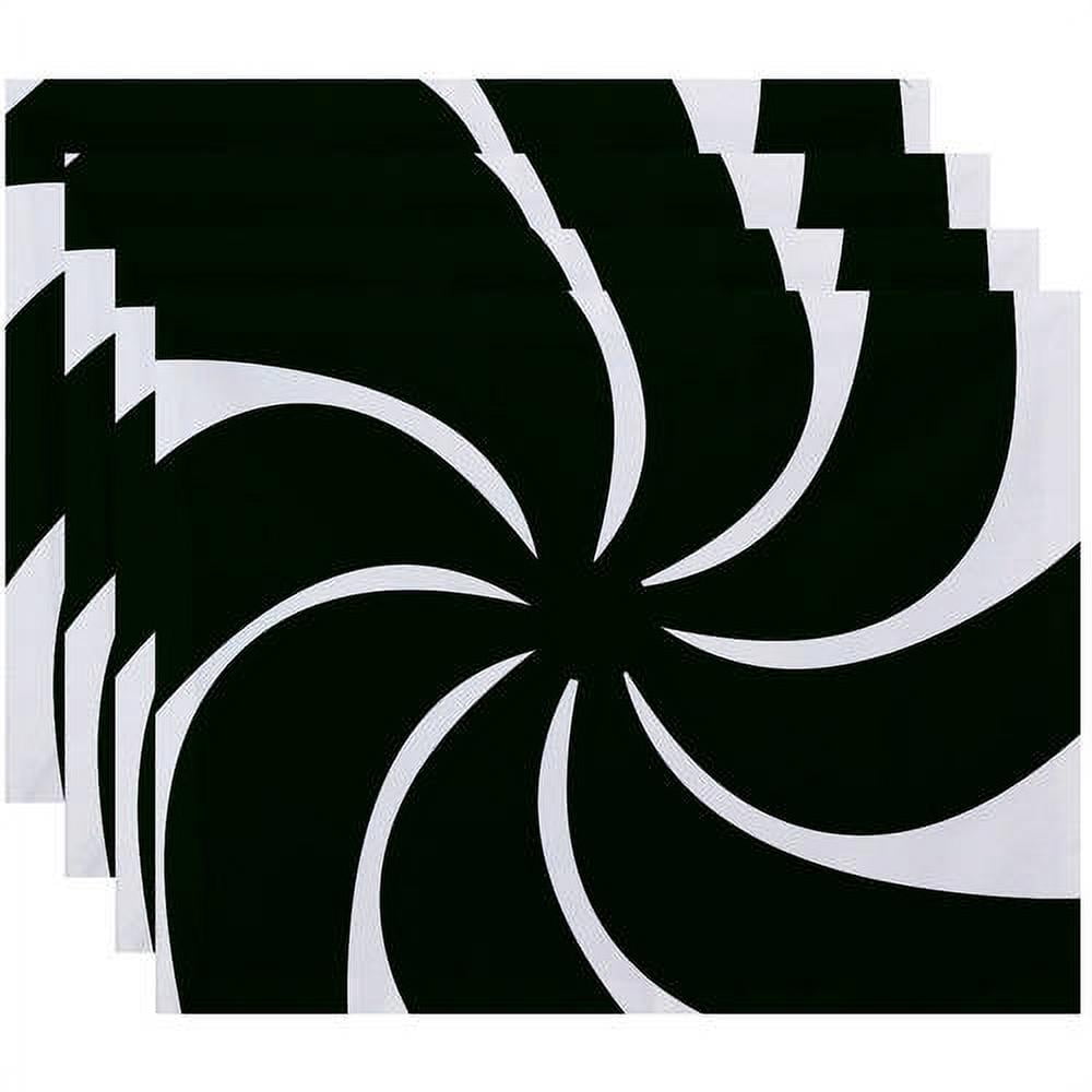 Simply Daisy 18" x 14" Whirl of the Season Holiday Geometric Print Placemats, Set of 4