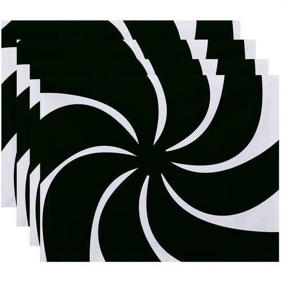 Simply Daisy 18" x 14" Whirl of the Season Holiday Geometric Print Placemats, Set of 4