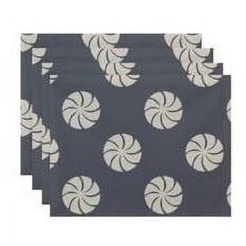 Simply Daisy 18" x 14" Whirl of the Season Holiday Geometric Print Placemats, Set of 4