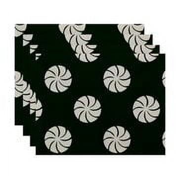 Simply Daisy 18" x 14" Whirl of the Season Holiday Geometric Print Placemats, Set of 4