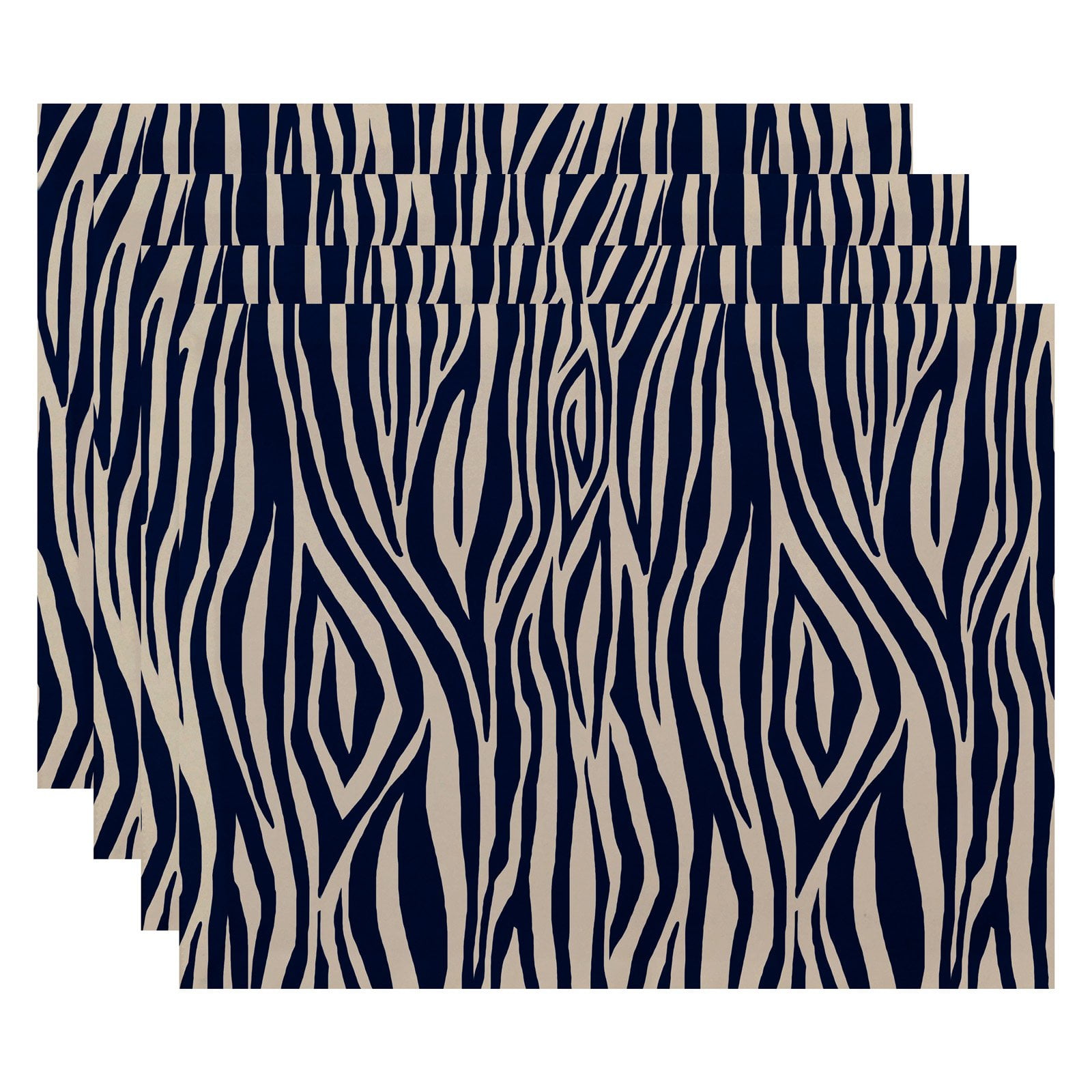 Simply Daisy 18" x 14" Wood Stripe Geometric Print Placemats, Set of 4