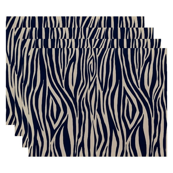 Simply Daisy 18" x 14" Wood Stripe Geometric Print Placemats, Set of 4