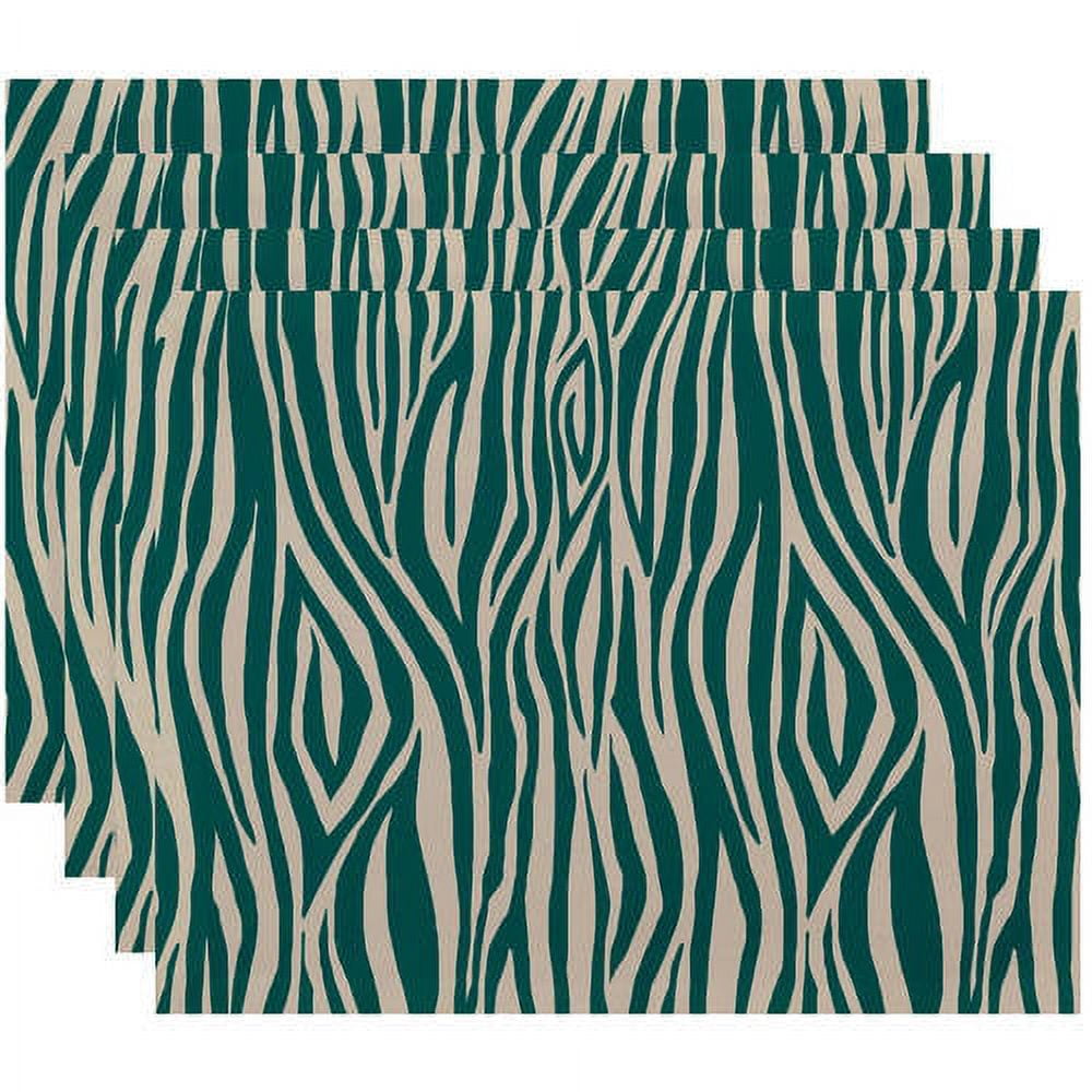 Simply Daisy 18" x 14" Wood Stripe Geometric Print Placemats, Set of 4
