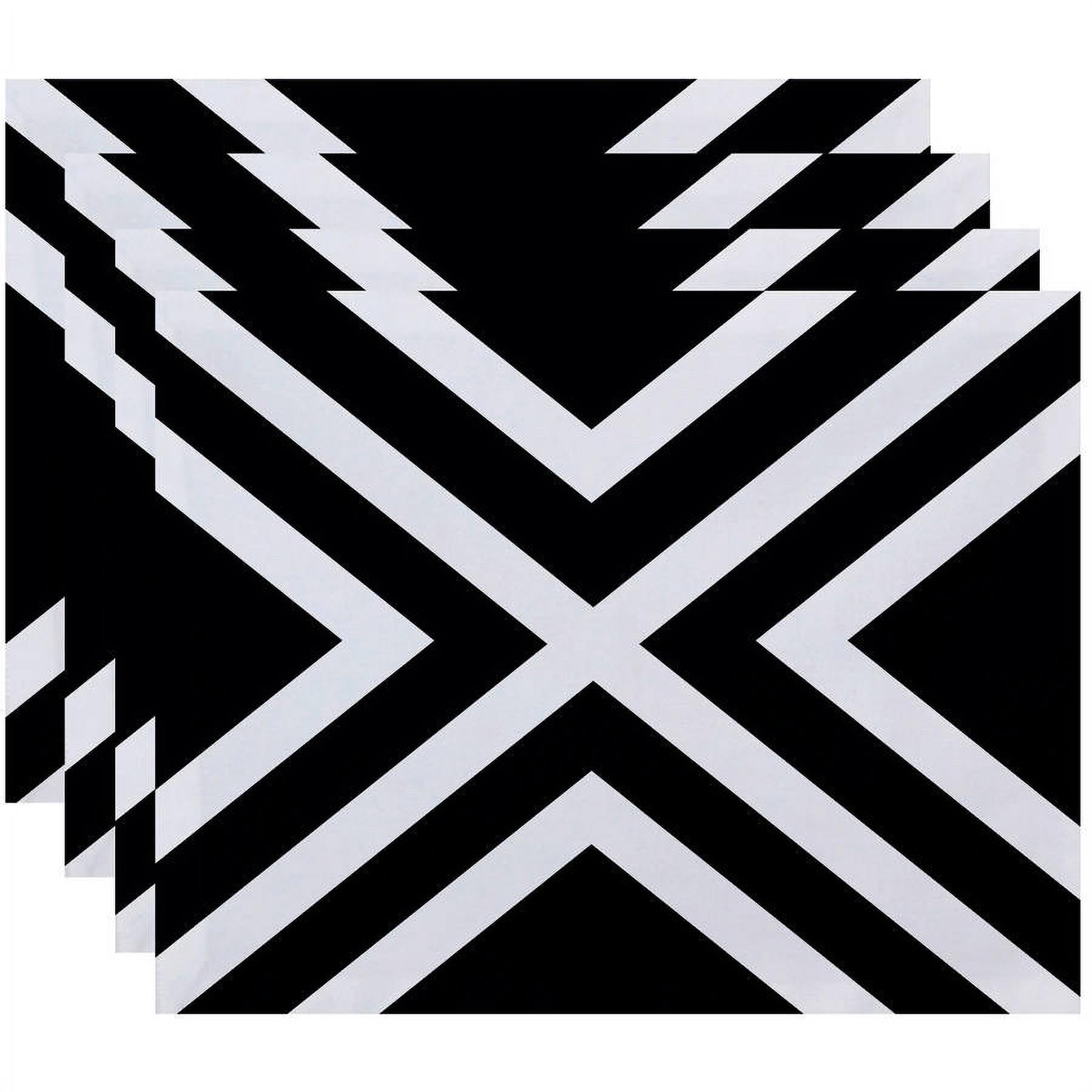 Simply Daisy 18" x 14" "X" Marks the Spot Stripes Print Placemats, Set of 4