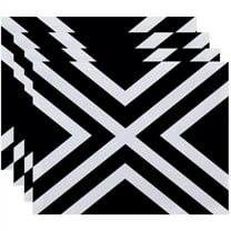 Simply Daisy 18" x 14" "X" Marks the Spot Stripes Print Placemats, Set of 4