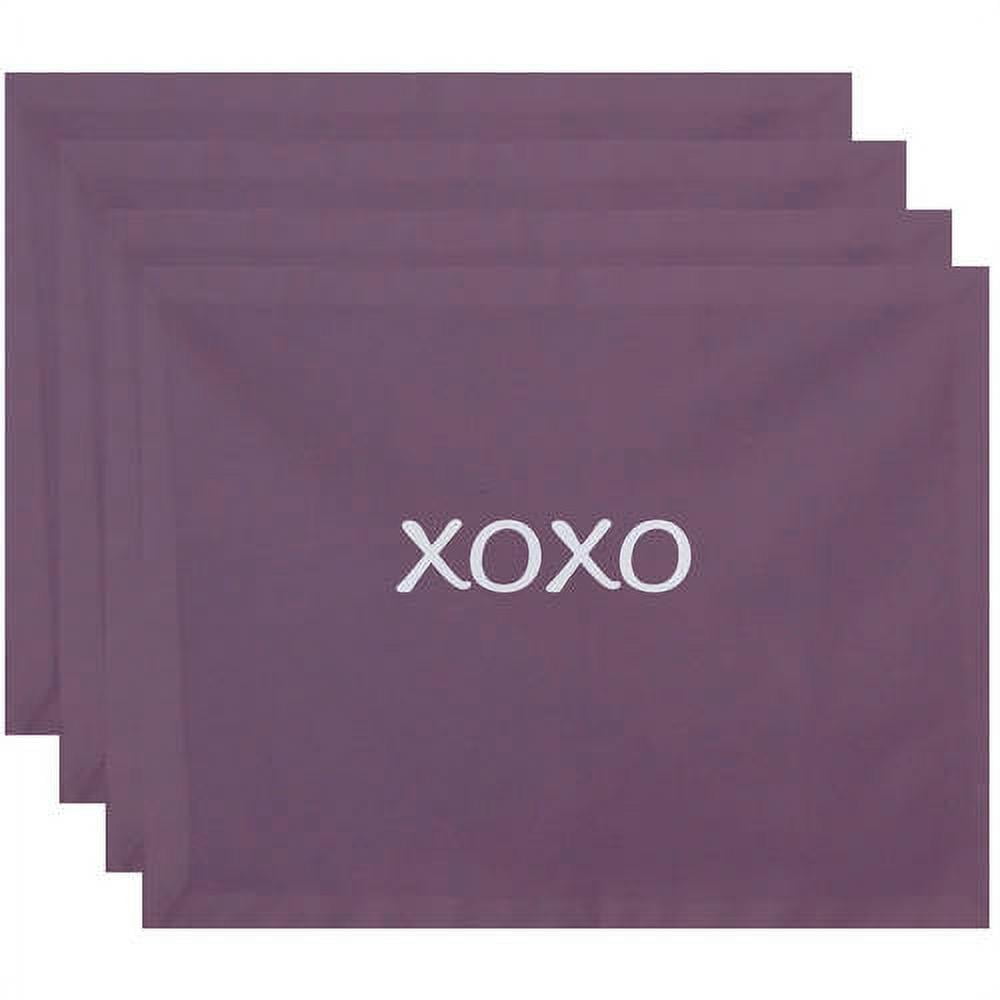 Simply Daisy 18" x 14" XOXO Word Print Placemats, Set of 4