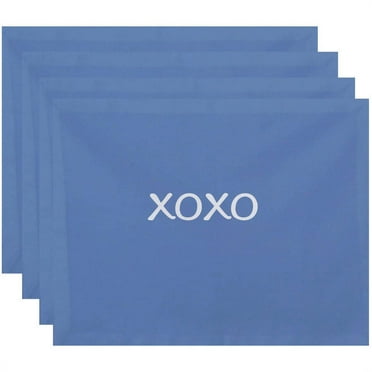 Simply Daisy 18" x 14" XOXO Word Print Placemats, Set of 4