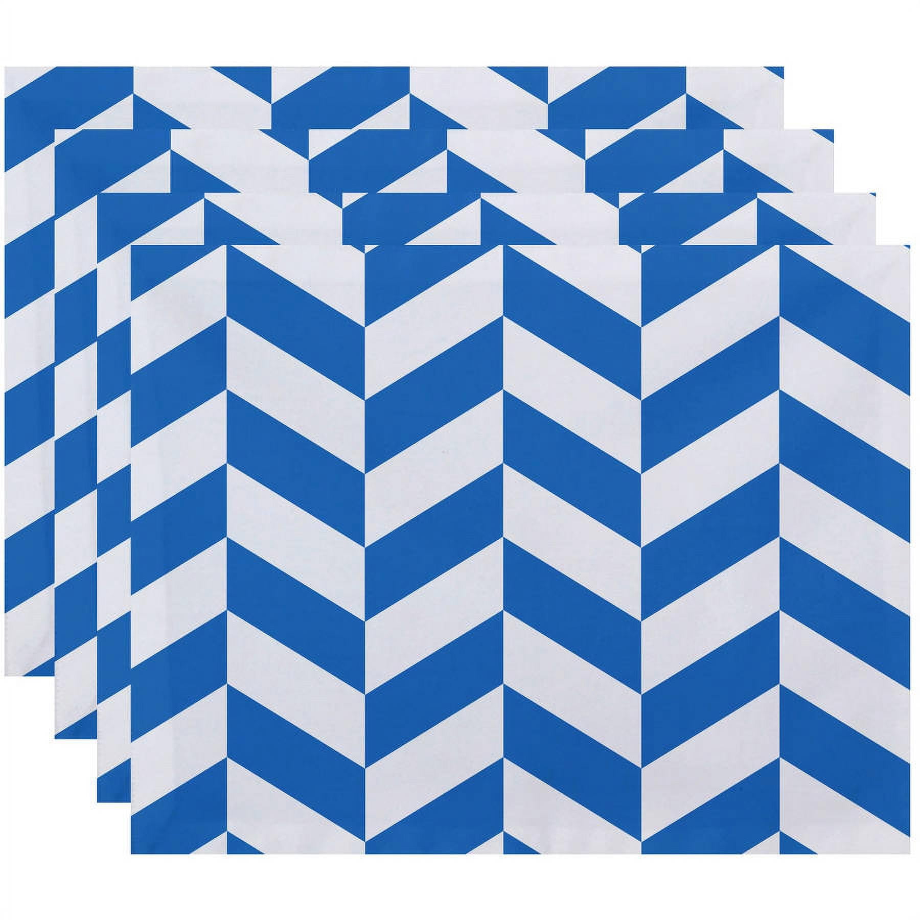 Simply Daisy 18" x 14" Zigzag Jag Geometric Print Placemats, Set of 4