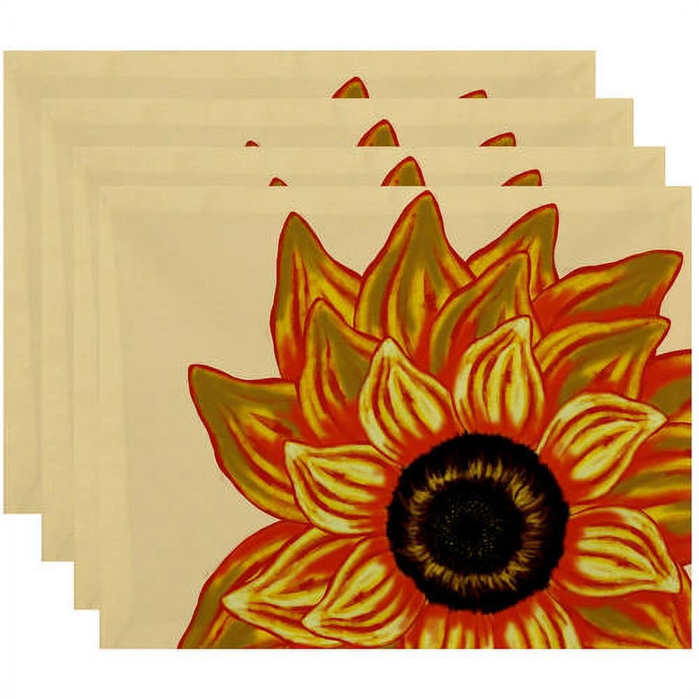 Simply Daisy 18" x 14" el girasol feliz Floral Print Placemats, Set of 4