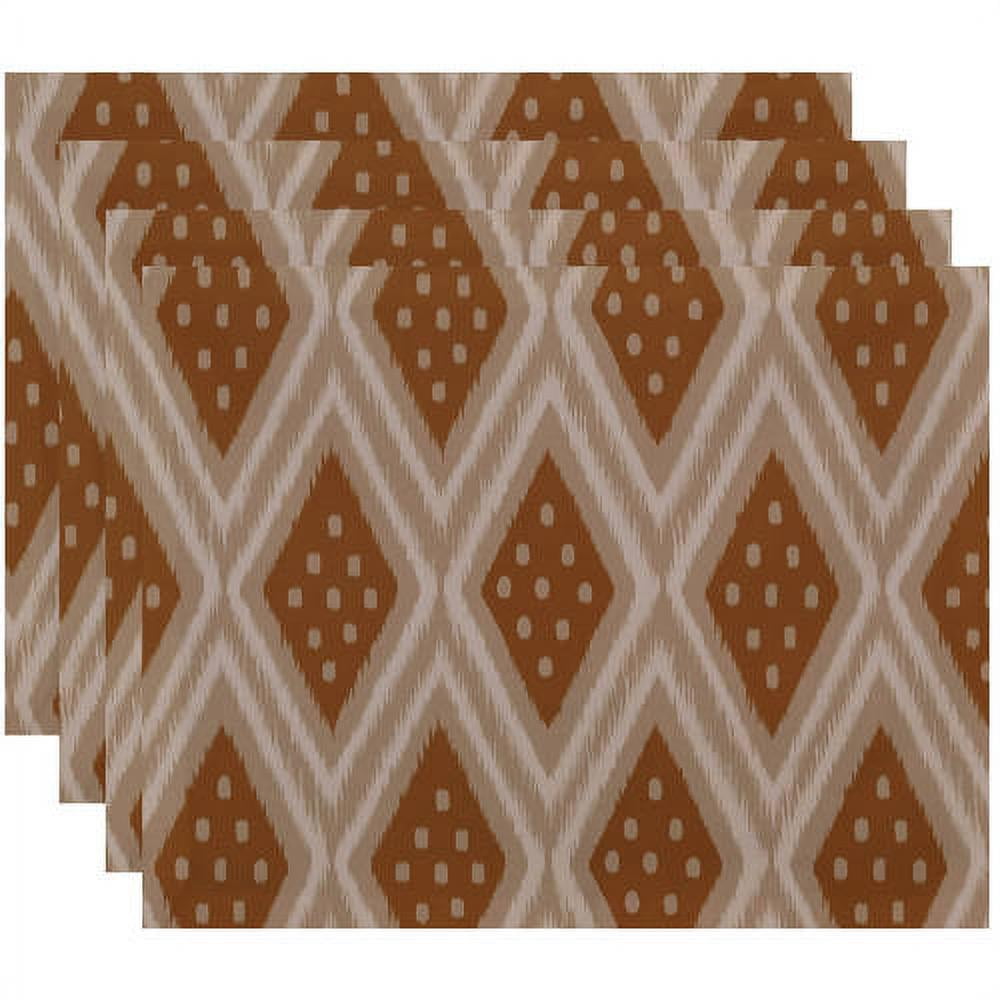 Simply Daisy 18" x 14" ikat diamond dot Geometric Print Placemats, Set of 4