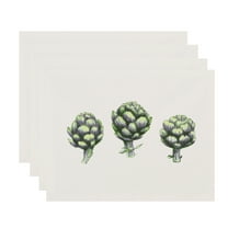 Simply Daisy, 18 x 14 inch, Artichoke Placemat (set of 4), Green