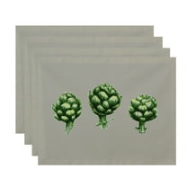 Simply Daisy, 18 x 14 inch, Artichoke Placemat (set of 4), Light Gray-Green