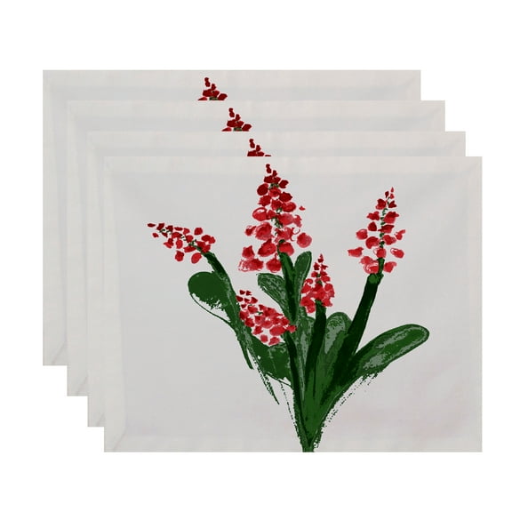 Simply Daisy, 18 x 14 inch, Bluebell Placemat (set of 4), Red