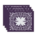 thumbnail image 1 of Simply Daisy, 18 x 14 inch, Cuban Tile 1, Geometric Print Placemat (Set of 4), Purple, 1 of 2