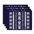 thumbnail image 1 of Simply Daisy, 18 x 14 inch, Cuban Tile 2, Geometric Print Placemat (Set of 4), Navy Blue, 1 of 2