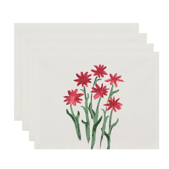 Simply Daisy, 18 x 14 inch, Daffodils Placemat (set of 4), Rust