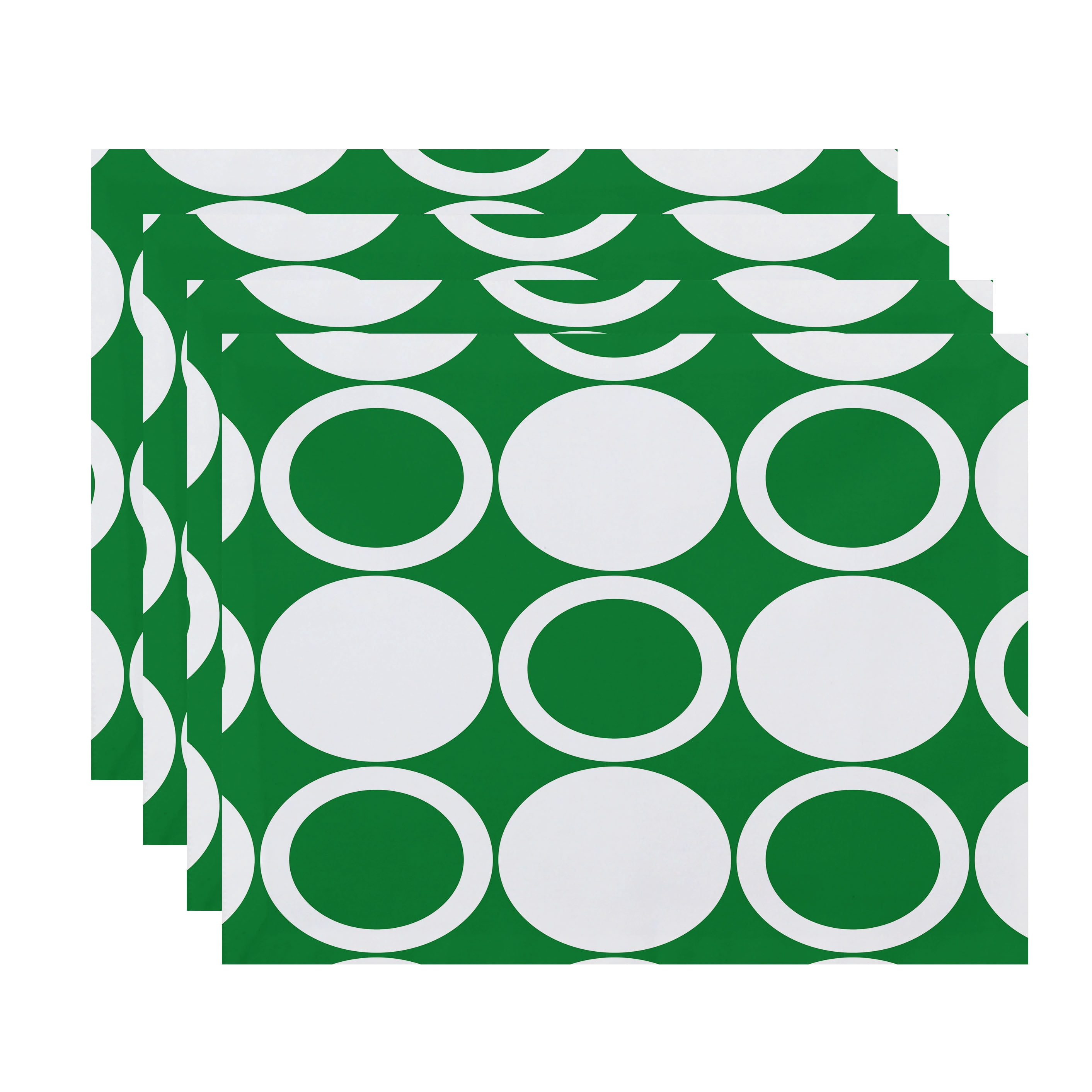 Simply Daisy, 18 x 14 inch, ModCircles, Geometric Print Placemat (Set of 4), Green