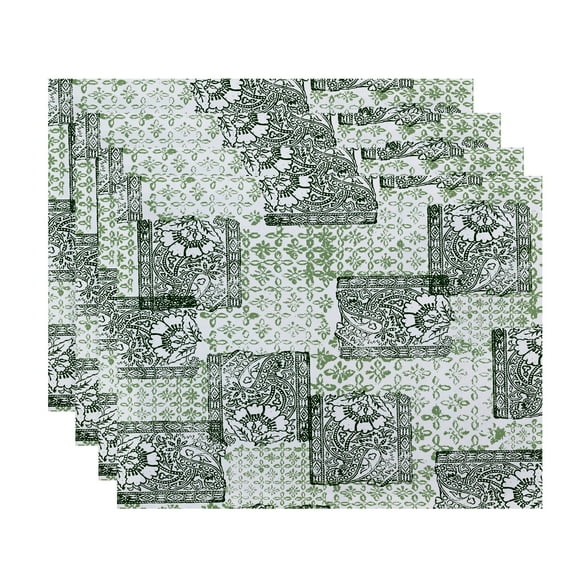 Simply Daisy, 18 x 14 inch, Patches Placemat (set of 4), Green