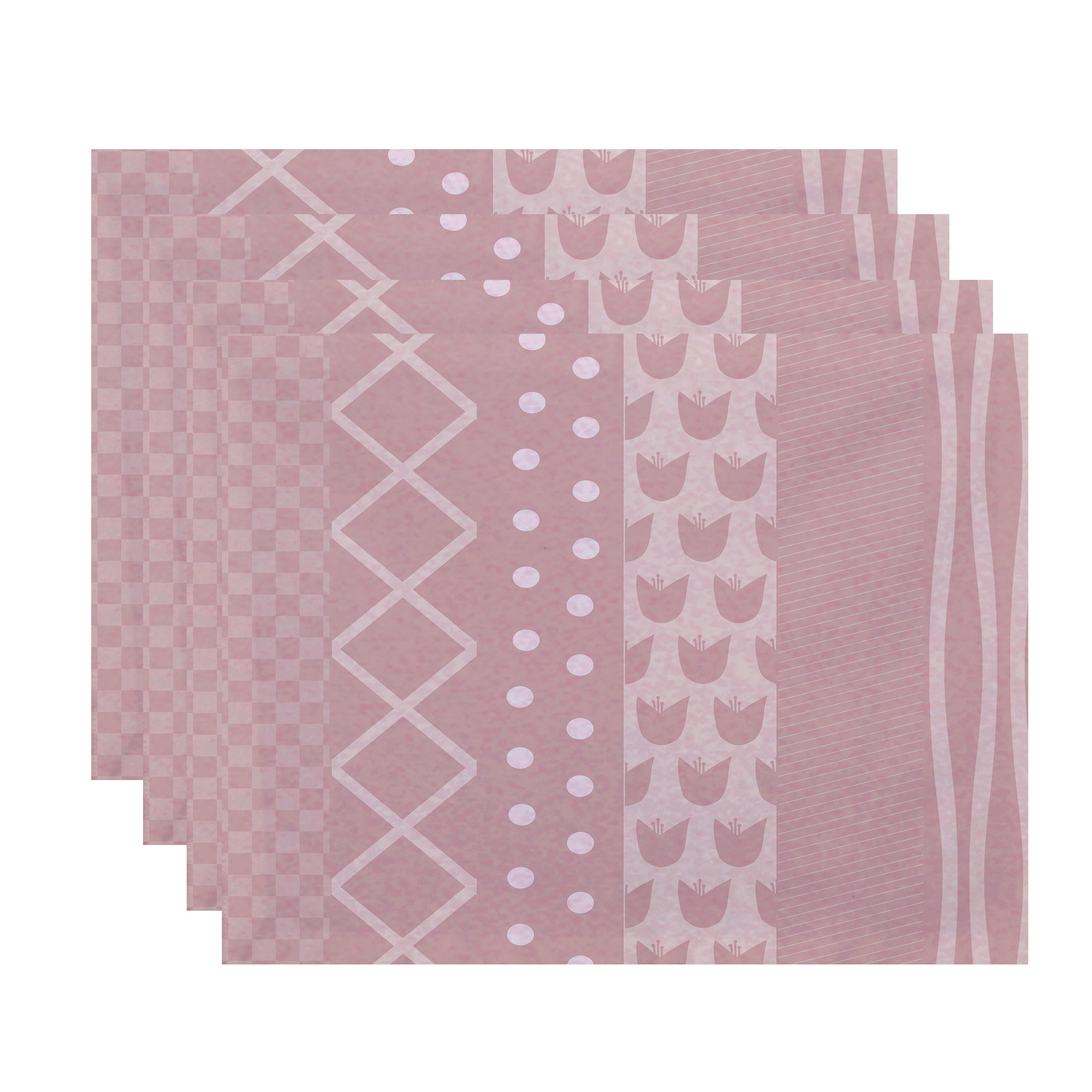 Simply Daisy, 18 x 14 inch, Pattern Stripe Placemat (set of 4), Pale Pink