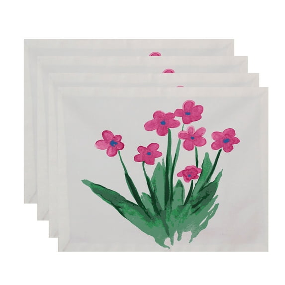 Simply Daisy, 18 x 14 inch, Pretty Little Flower Placemat (set of 4), Pink