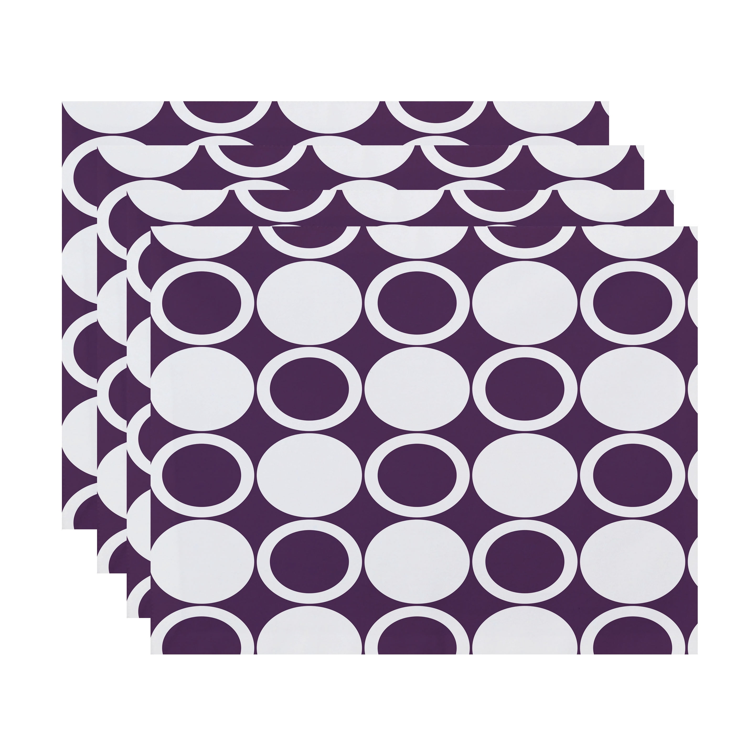 Simply Daisy, 18 x 14 inch, Small Modcircles, Geometric Print Placemat (Set of 4), Purple