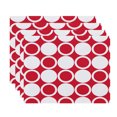 thumbnail image 1 of Simply Daisy, 18 x 14 inch, Small Modcircles, Geometric Print Placemat (Set of 4), Red, 1 of 2