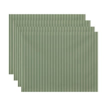 Simply Daisy, 18 x 14 inch, Ticking Stripe Placemat (set of 4), Green