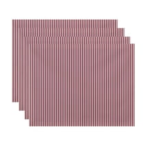 Simply Daisy, 18 x 14 inch, Ticking Stripe Placemat (set of 4), Purple