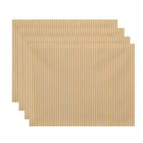 Simply Daisy, 18 x 14 inch, Ticking Stripe Placemat (set of 4), Yellow