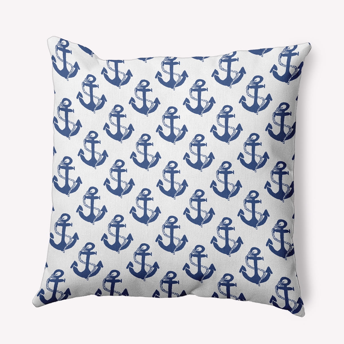Simply Daisy 18" x 18" Anchor Pattern Indoor/Outdoor Throw Pillow, Nautical Navy (1 count)